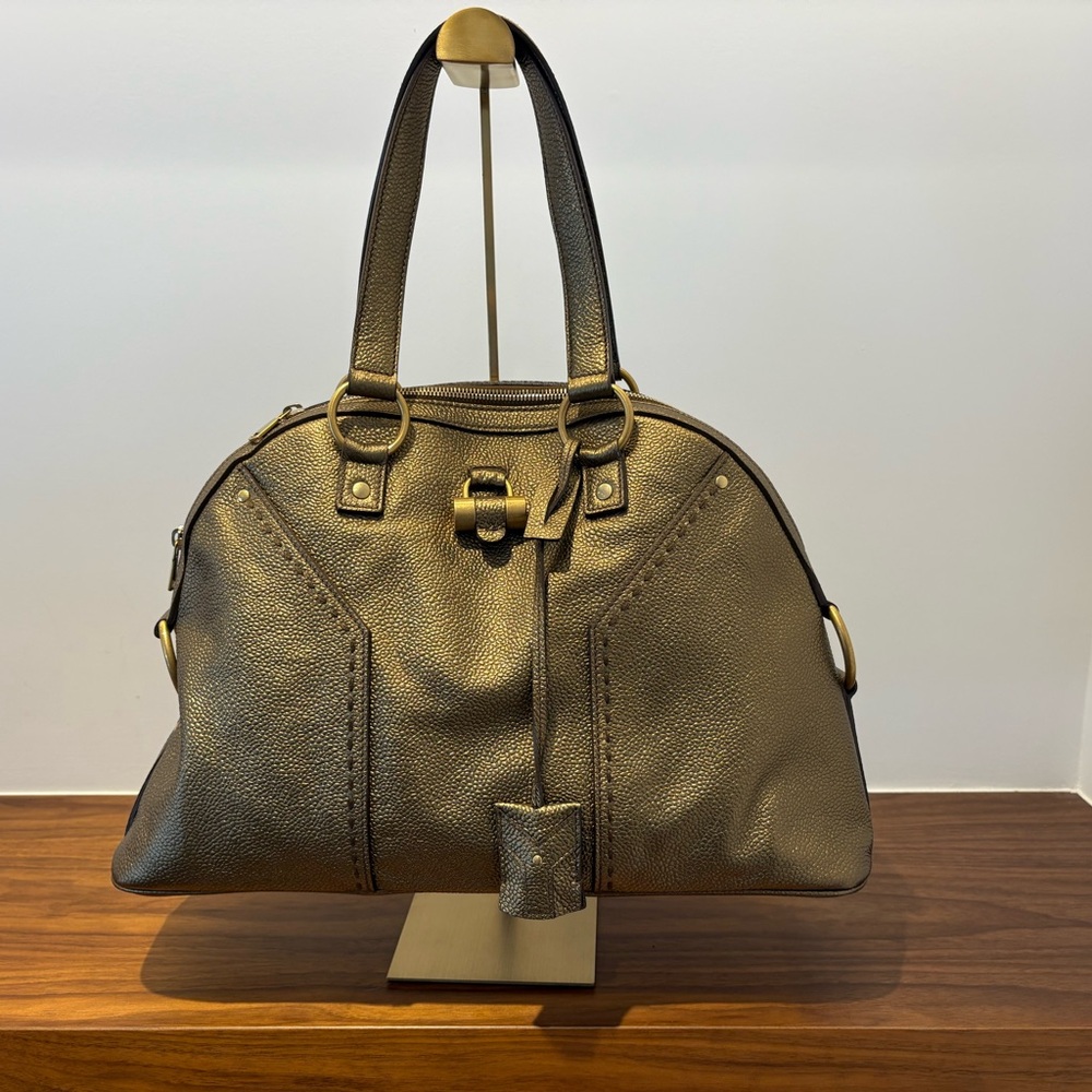 Yves Saint Laurent Metallic Gold Muse Satchel